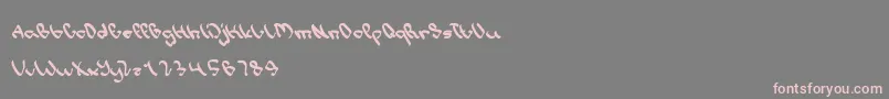 フォントWriteALetter – 灰色の背景にピンクのフォント