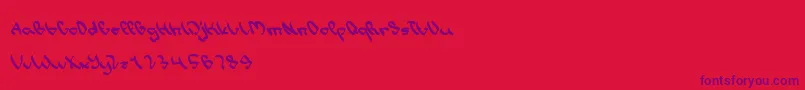 WriteALetter Font – Purple Fonts on Red Background