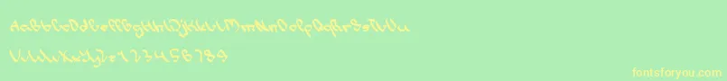 Шрифт WriteALetter – жёлтые шрифты на зелёном фоне