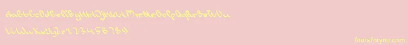 WriteALetter-Schriftart – Gelbe Schriften auf rosa Hintergrund