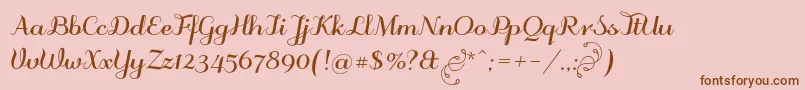 Odstemplikbold Font – Brown Fonts on Pink Background