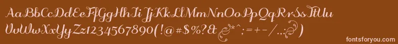 Odstemplikbold Font – Pink Fonts on Brown Background