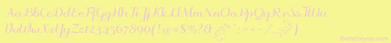 Odstemplikbold Font – Pink Fonts on Yellow Background