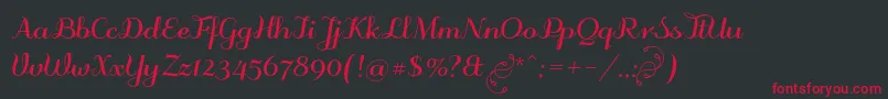 Odstemplikbold Font – Red Fonts on Black Background