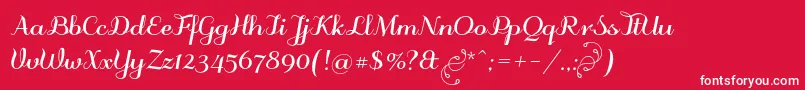 フォントOdstemplikbold – 赤い背景に白い文字