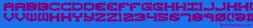 gyrose-Schriftart – Violette Schriften auf blauem Hintergrund