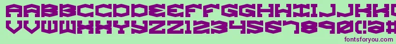gyrose-Schriftart – Violette Schriften auf grünem Hintergrund