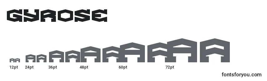 Gyrose (128800) Font Sizes