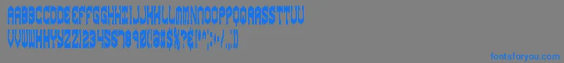 フォントgyrosesq – 灰色の背景に青い文字