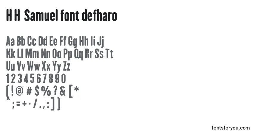 Schriftart H H  Samuel font defharo – Alphabet, Zahlen, spezielle Symbole