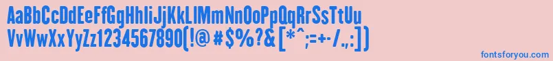 フォントH H  Samuel font defharo – ピンクの背景に青い文字
