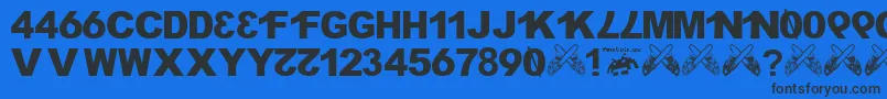 H4XX0R fontvir us Font – Black Fonts on Blue Background