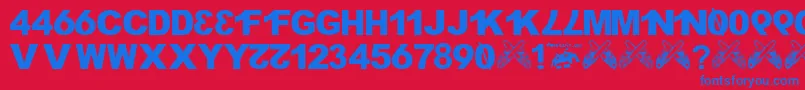 H4XX0R fontvir us Font – Blue Fonts on Red Background