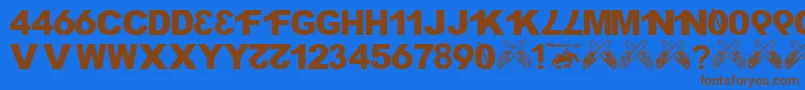 H4XX0R fontvir us Font – Brown Fonts on Blue Background
