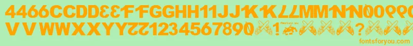 H4XX0R fontvir us Font – Orange Fonts on Green Background