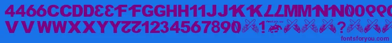 H4XX0R fontvir us Font – Purple Fonts on Blue Background