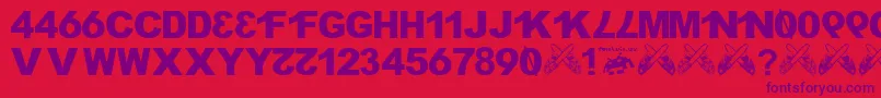 H4XX0R fontvir us Font – Purple Fonts on Red Background