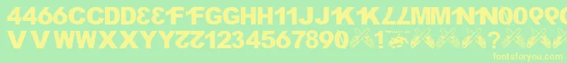 H4XX0R fontvir us Font – Yellow Fonts on Green Background