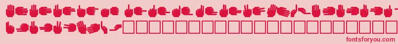 Fonte ha       – fontes vermelhas em um fundo rosa