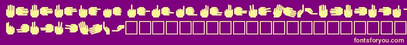 ha       Font – Yellow Fonts on Purple Background