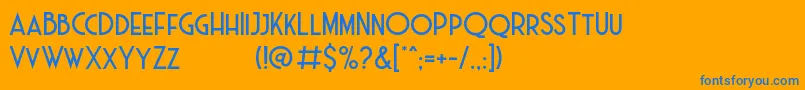 Haarlem Deco DEMO Font – Blue Fonts on Orange Background