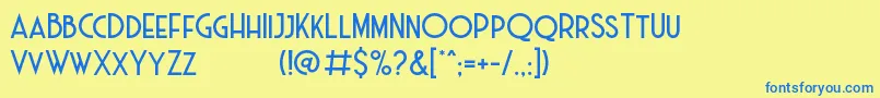 Haarlem Deco DEMO Font – Blue Fonts on Yellow Background