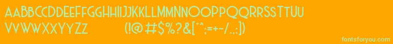 Haarlem Deco DEMO Font – Green Fonts on Orange Background