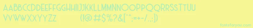 Haarlem Deco DEMO Font – Green Fonts on Yellow Background
