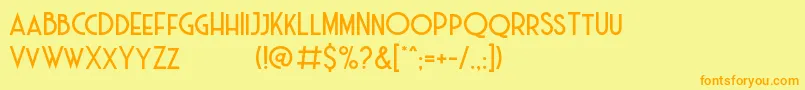 Haarlem Deco DEMO Font – Orange Fonts on Yellow Background