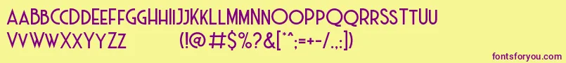 Haarlem Deco DEMO Font – Purple Fonts on Yellow Background