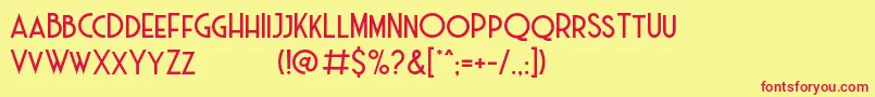 Haarlem Deco DEMO Font – Red Fonts on Yellow Background