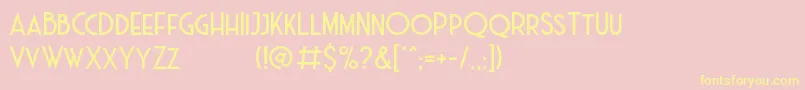 Haarlem Deco DEMO-Schriftart – Gelbe Schriften auf rosa Hintergrund