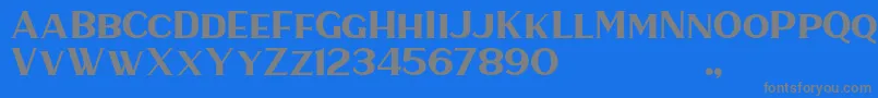 フォントHaarlemSerif – 青い背景に灰色の文字