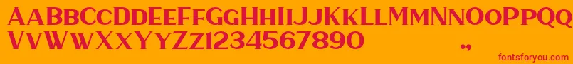 HaarlemSerif Font – Red Fonts on Orange Background
