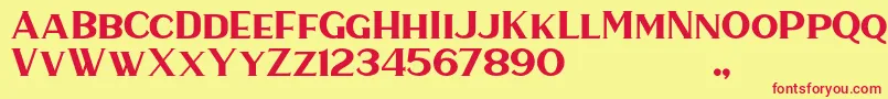 HaarlemSerif Font – Red Fonts on Yellow Background