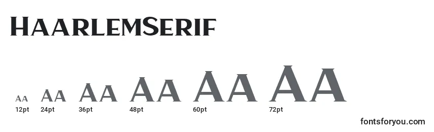 Размеры шрифта HaarlemSerif