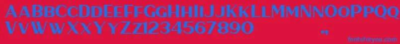 HaarlemSerif Font – Blue Fonts on Red Background