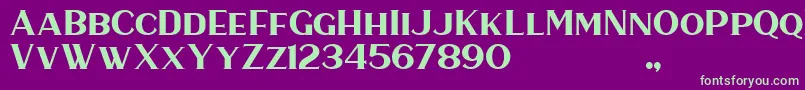 HaarlemSerif Font – Green Fonts on Purple Background