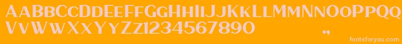 HaarlemSerif-fontti – vaaleanpunaiset fontit oranssilla taustalla