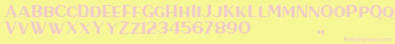 HaarlemSerif Font – Pink Fonts on Yellow Background