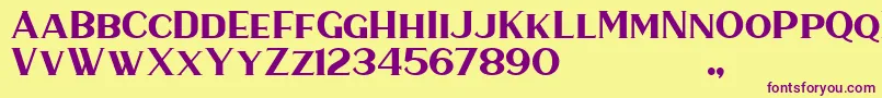 HaarlemSerif Font – Purple Fonts on Yellow Background