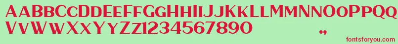 HaarlemSerif-fontti – punaiset fontit vihreällä taustalla