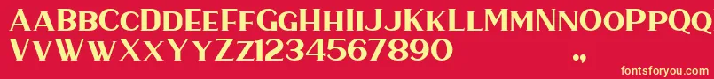 HaarlemSerif Font – Yellow Fonts on Red Background