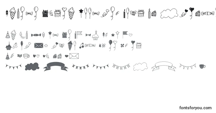 Czcionka Habede Extra Doodles Font by 7NTypes – alfabet, cyfry, specjalne znaki