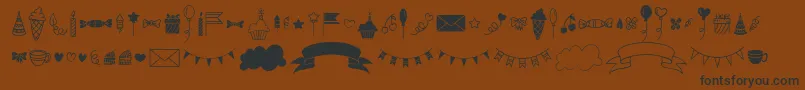 Habede Extra Doodles Font by 7NTypes Font – Black Fonts on Brown Background