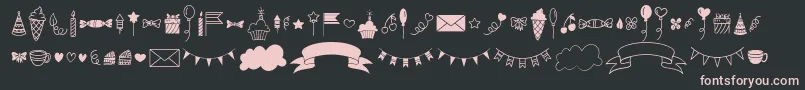 Weitere Informationen zur Habede Extra Doodles Font by 7NTypes-Schriftart Habede Extra Doodles Font by 7NTypes-Schriftart – Rosa Schriften auf schwarzem Hintergrund
