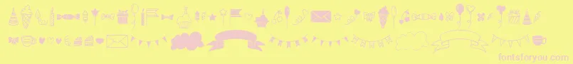 Fonte Habede Extra Doodles Font by 7NTypes – fontes rosa em um fundo amarelo