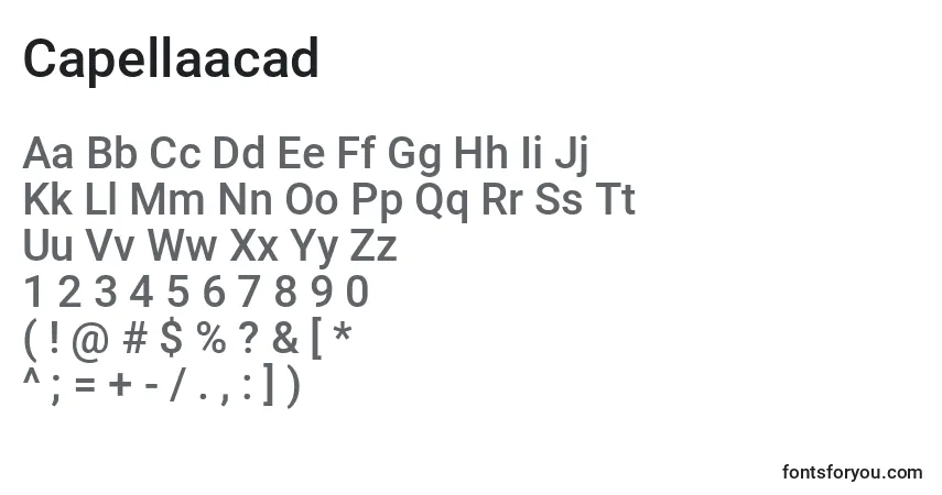 Capellaacadフォント–アルファベット、数字、特殊文字