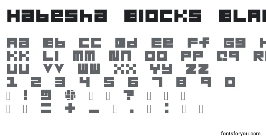 A fonte Habesha Blocks BLACK – alfabeto, números, caracteres especiais