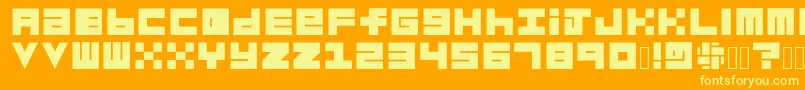 Habesha Blocks BLACK Font – Yellow Fonts on Orange Background